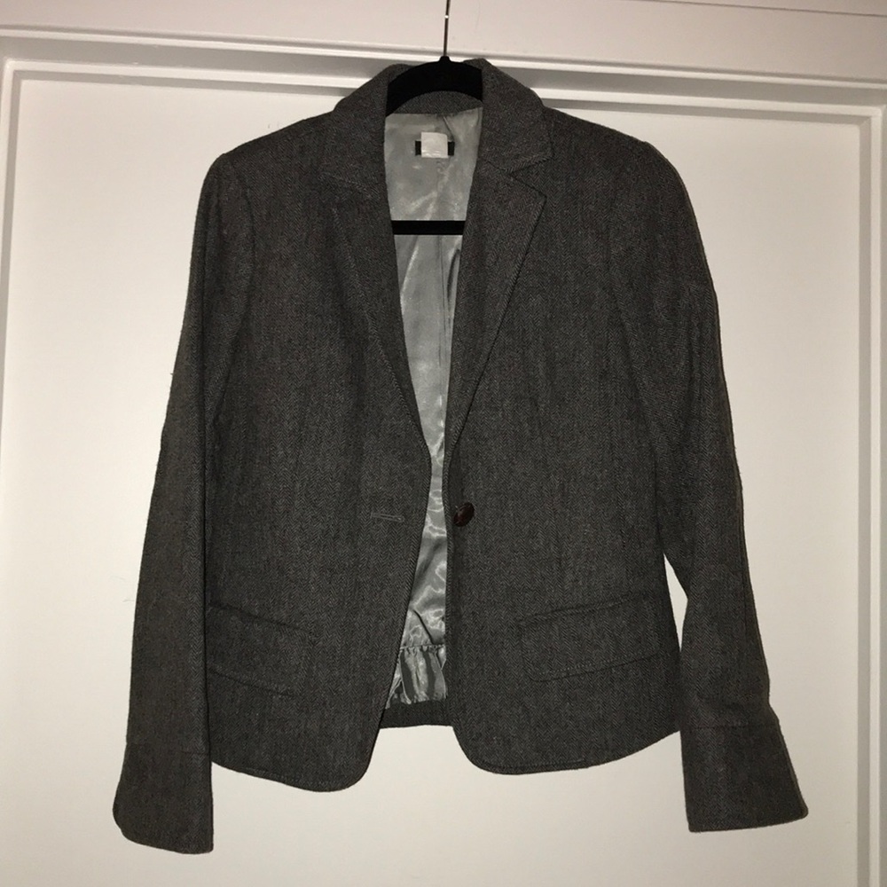 Heathered gray j crew pea coat